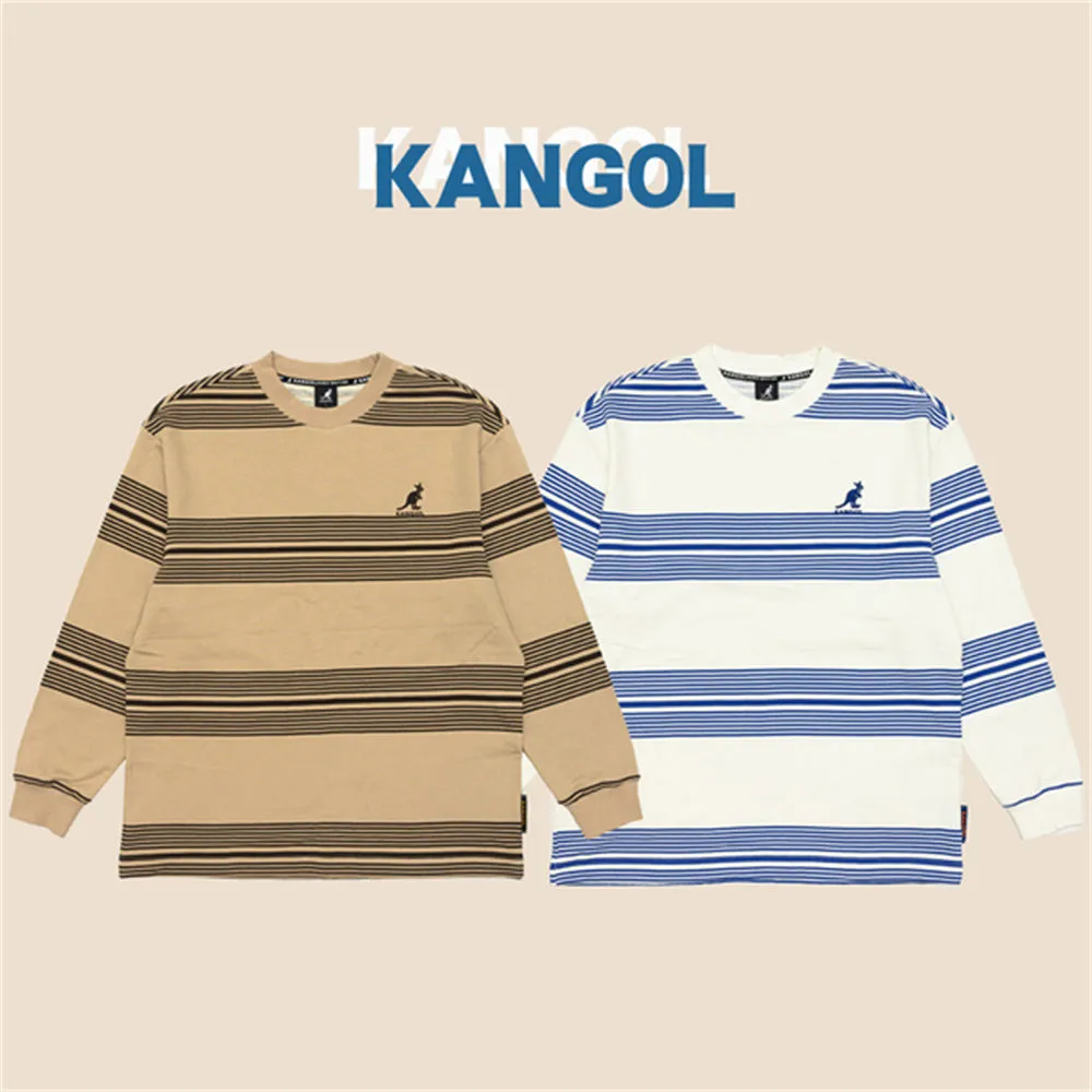 KANGOL 長袖 大學T 寶藍 黑框英文 LOGO條紋 鬆緊 中性 6255100282 歷史價格詳細信息