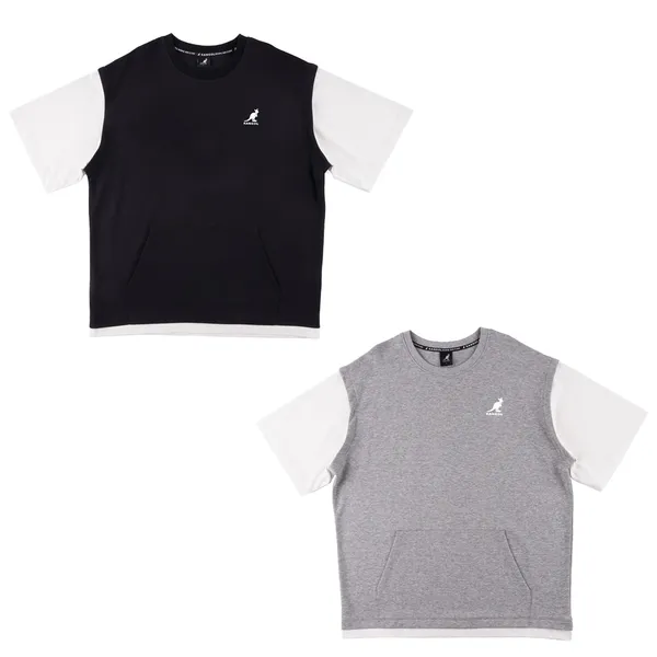 KANGOL 短袖 短T 黑 灰 雙色拼接 小LOGO 袋鼠 棉 休閒 男 6225101520 歷史價格詳細信息