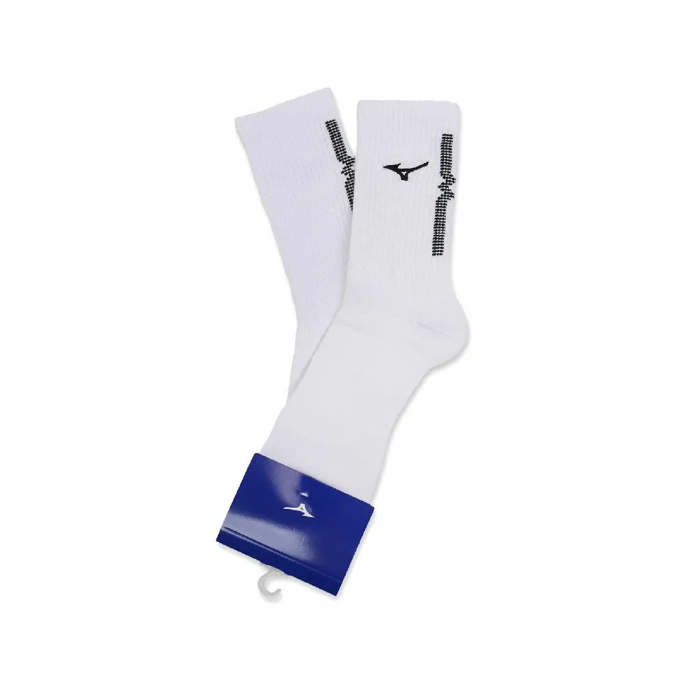 Mizuno 美津濃 襪子 Crew Socks 男款 白 黃 高筒 運動襪 長襪 包覆 單雙入 32TXA608-19 歷史價格詳細信息