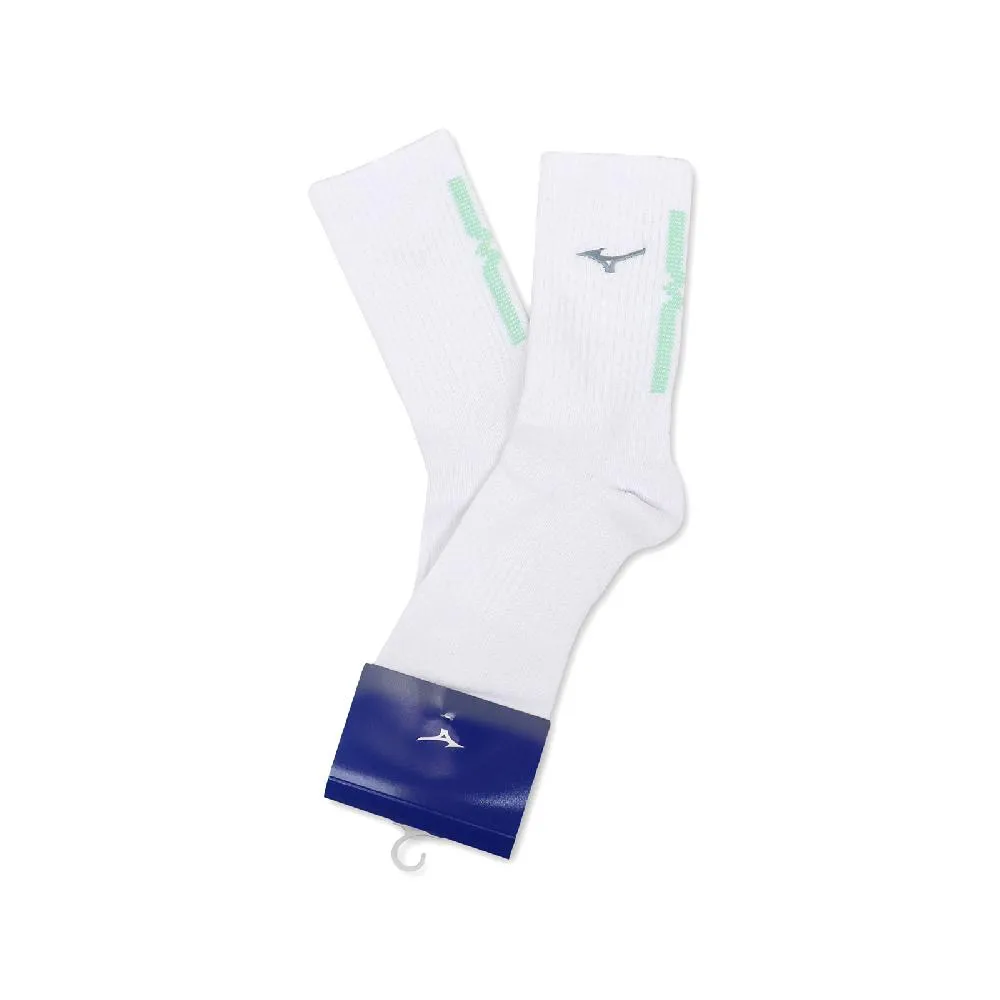 Mizuno 美津濃 襪子 Crew Socks 白 藍 綠 長襪 白襪 中筒 運動 32TXA607-17 價格比較,價格查詢,歷史價格詳細信息