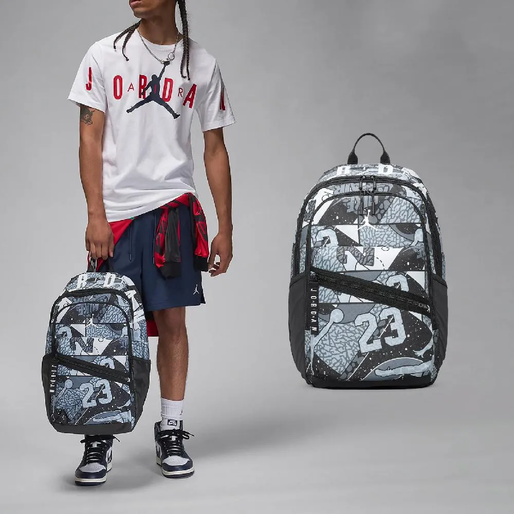 後背包 Jordan Monogram 黑 13吋 滿版印花 筆電包 雙肩包 背包 包包 JD2443026AD-001 歷史價格詳細信息