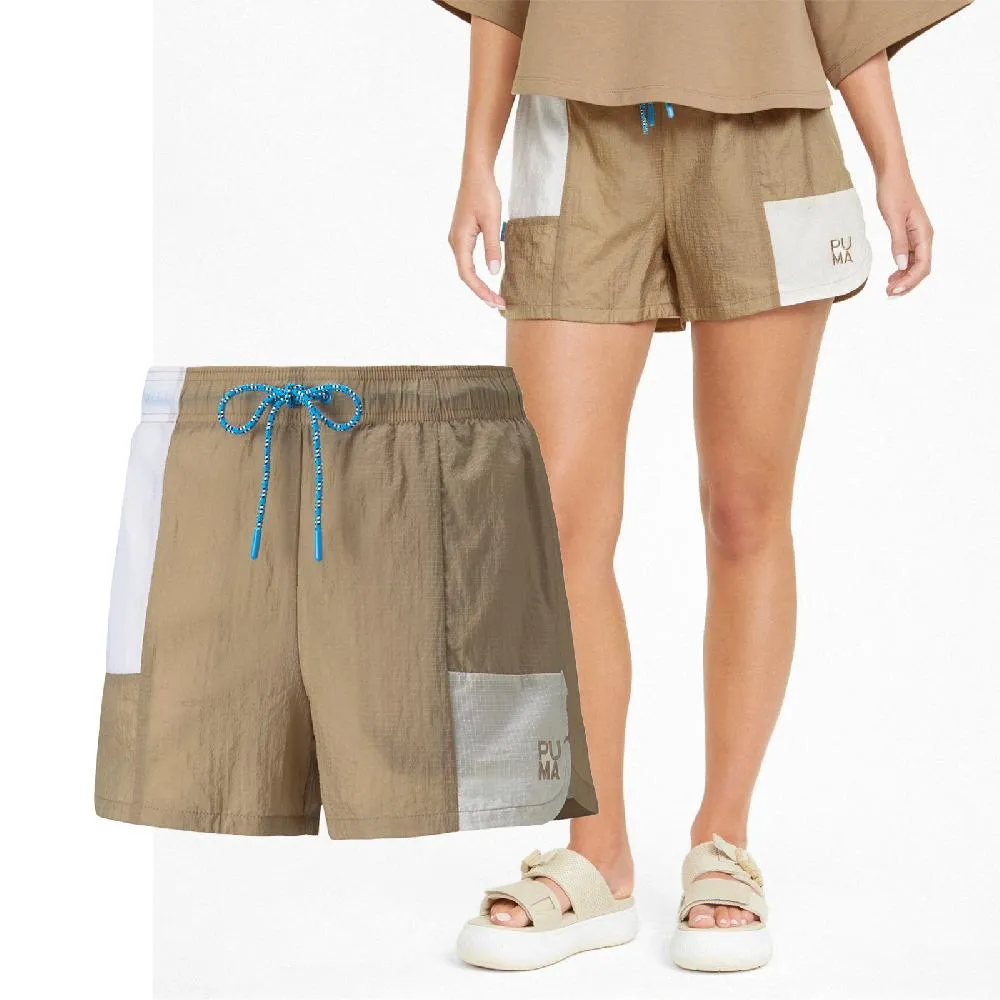 【PUMA】短褲 寬鬆 休閒 運動 女 流行系列P.Team 鬆緊抽繩 黑色 歐規(62144101) 歷史價格詳細信息