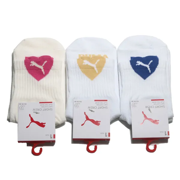 PUMA 襪子 FASHION 跳豹LOGO 白 黃/粉 素色 半統襪 單雙入 男女 BB14450- 歷史價格詳細信息