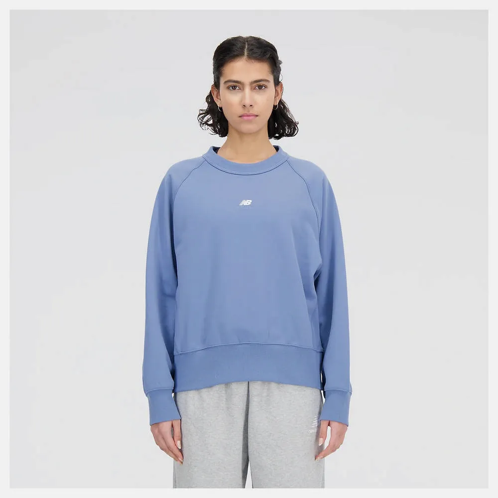 New Balance 長袖上衣 Athletics Sweatshirts 女款 深藍 寬鬆 短版 休閒 NB 大學T AWT31557NNY 歷史價格詳細信息