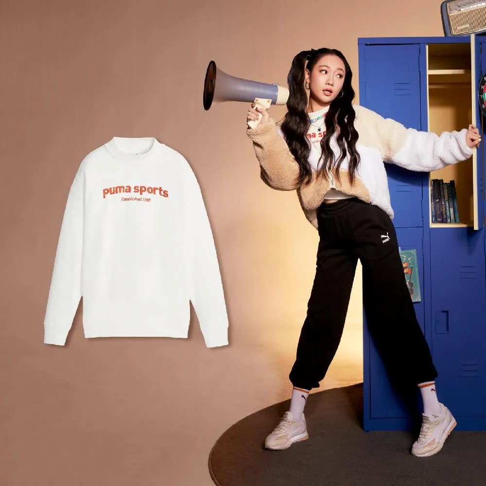 Puma 彪馬 長袖上衣 Squad 女款 藍 米白 膠印LOGO 微短版 王淨 著用款 長袖 67789814 歷史價格詳細信息