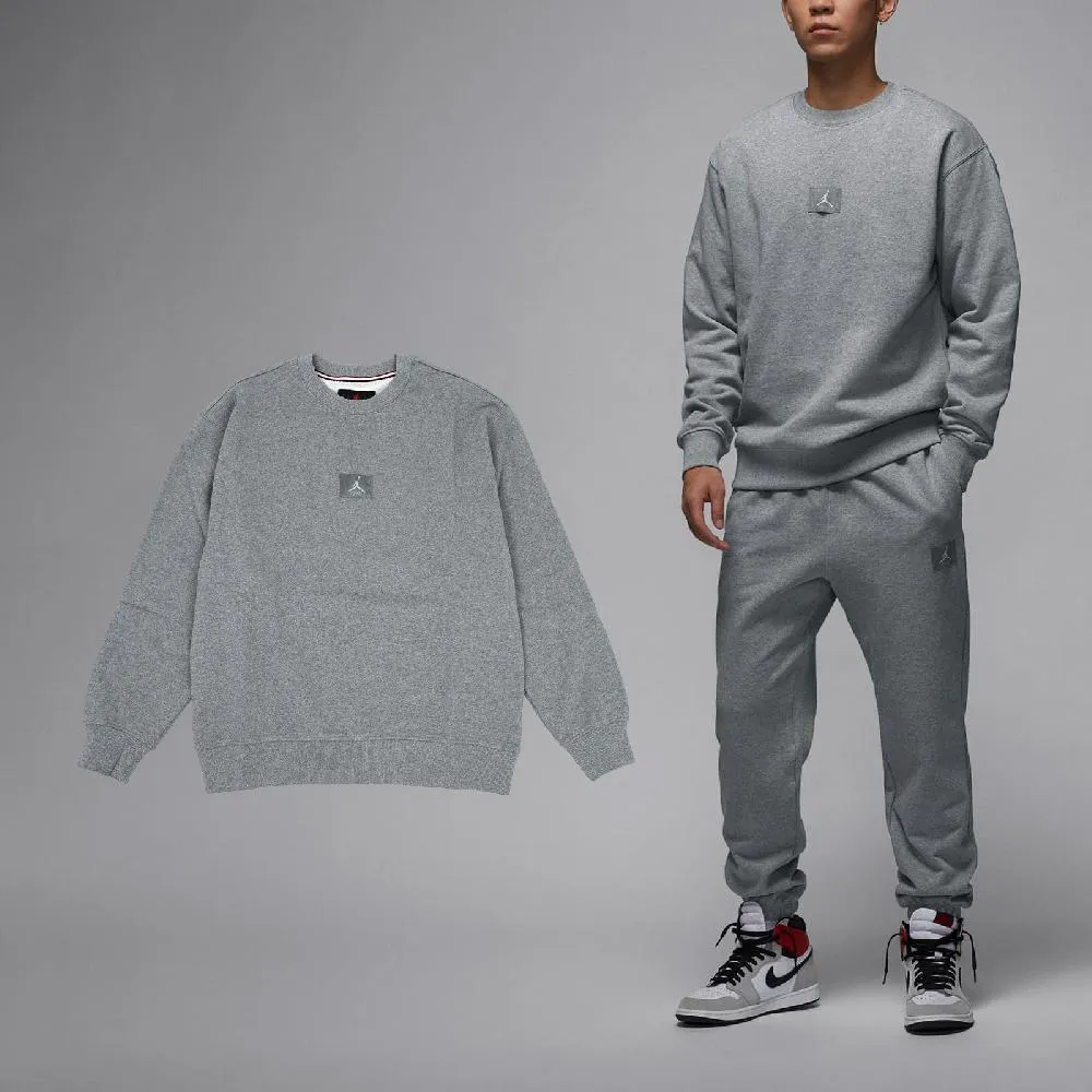 長袖 Jordan Fleece 男款 灰 毛圈布 寬鬆 大學T 衛衣 HQ4889-041 歷史價格詳細信息