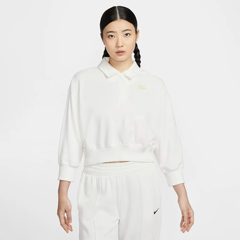 Nike 長袖 NSW Polo 女款 黑 燈芯絨 寬鬆 短版 刺繡 半開襟 翻領【ACS】 DQ5939-010 歷史價格詳細信息