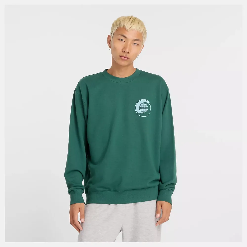 【New Balance】圖案長袖上衣 長袖上衣 男 大學T 藍色 美版_MT43575NNY-F 歷史價格詳細信息