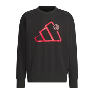 【ADIDAS】CM ST SWEAT 圓領套頭衫 男女款 長袖上衣 白黑紅 條紋 新年-JZ4201 歷史價格詳細信息