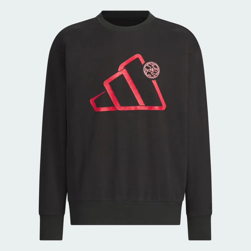 【ADIDAS】CM ST SWEAT 圓領套頭衫 男女款 長袖上衣 白黑紅 條紋 新年-JZ4201 歷史價格詳細信息