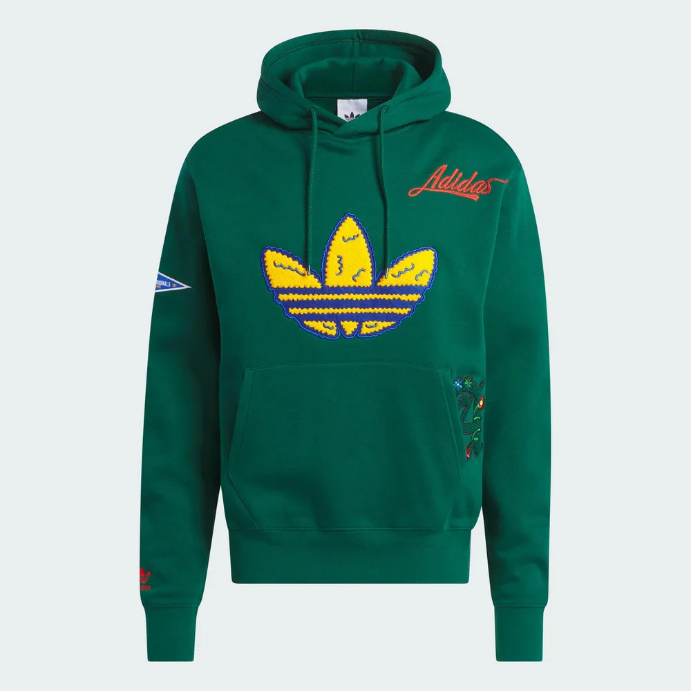 Adidas C Badge Hoody [IL2354] 男 連帽 上衣 帽T 亞洲版 休閒 學院風 刷毛 保暖 綠 歷史價格詳細信息