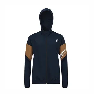 Asics [2033B672-400] 男女 連帽 外套 平織 運動 休閒 訓練 雙側口袋 尼龍 亞瑟士 藍 黑 歷史價格詳細信息