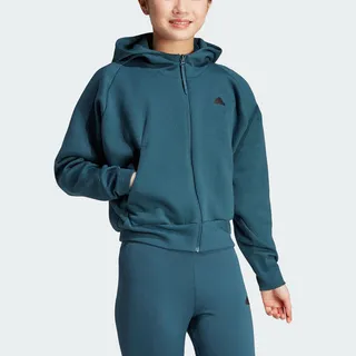 Adidas W Z.N.E. FZ [IN5134] 女 連帽 外套 亞洲版 運動 訓練 休閒 寬鬆 舒適 淺灰 歷史價格詳細信息