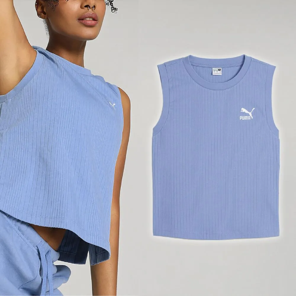 Puma 彪馬 背心 Infuse Tank Top 女款 藍 象牙白 短版 合身 無袖 Julia 吳卓源 著用款 62430822 歷史價格詳細信息