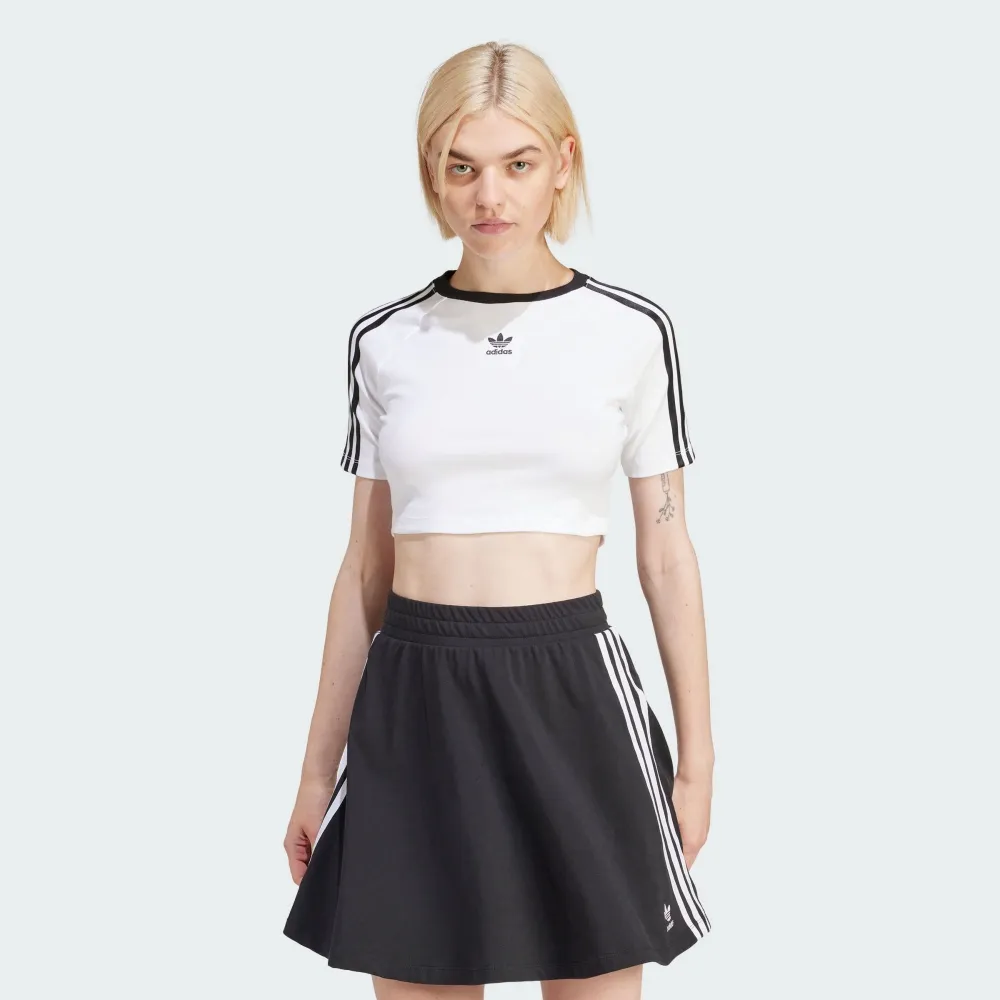 ADIDAS 3-STRIPES 上衣 短袖 短T 三線 女 黑 三葉草 短版 穿搭 IU2532 歷史價格詳細信息