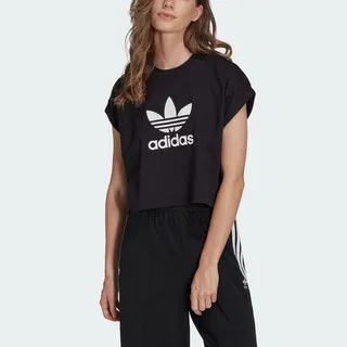 【ADIDAS】SHORT TEE 短袖上衣 短版上衣 女 黑色-IB1406 歷史價格詳細信息