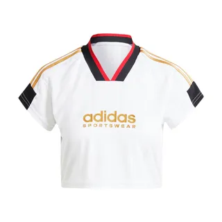 Adidas W TIRO NP CRO T IZ2083 女 短版 短袖 上衣 足球風 V領 休閒 修身 白藍 歷史價格詳細信息