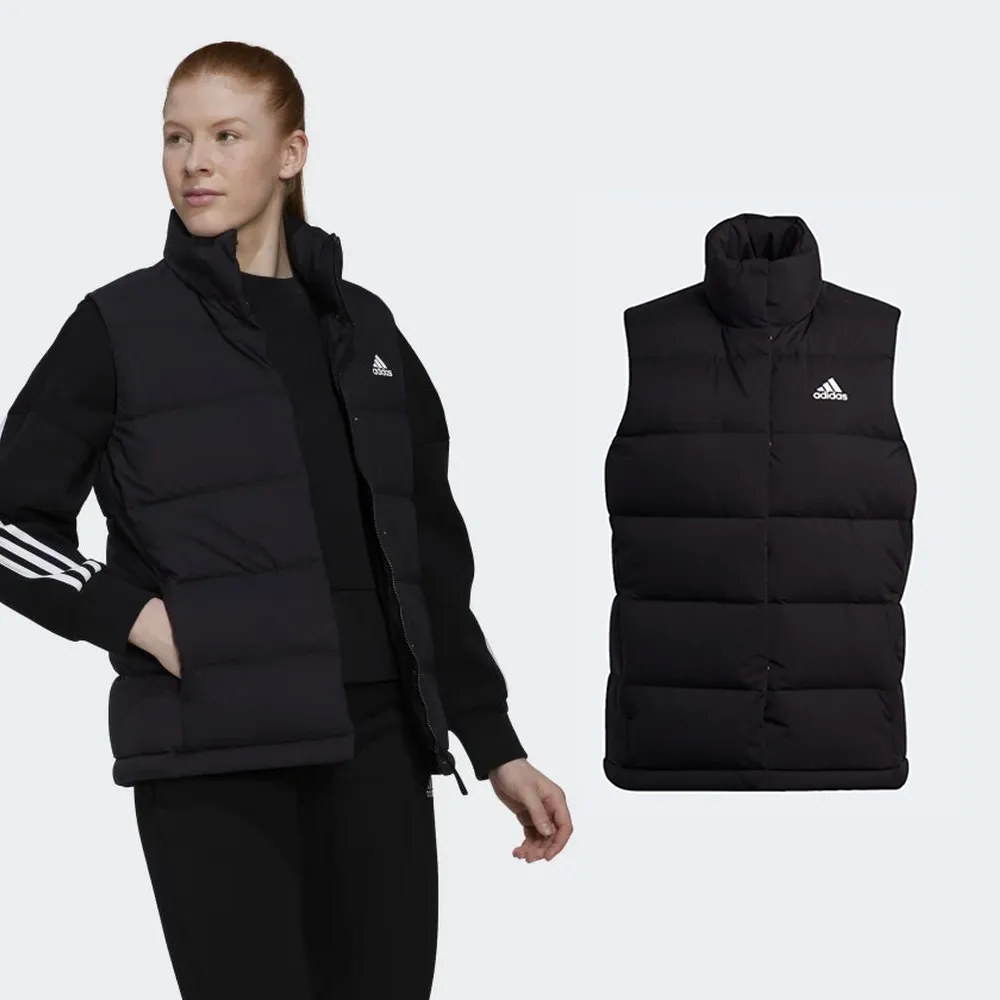 Adidas W Helionic Vest [HG6280] 女 羽絨背心 鴨絨 運動 休閒 保暖 防潑水 愛迪達 黑 歷史價格詳細信息