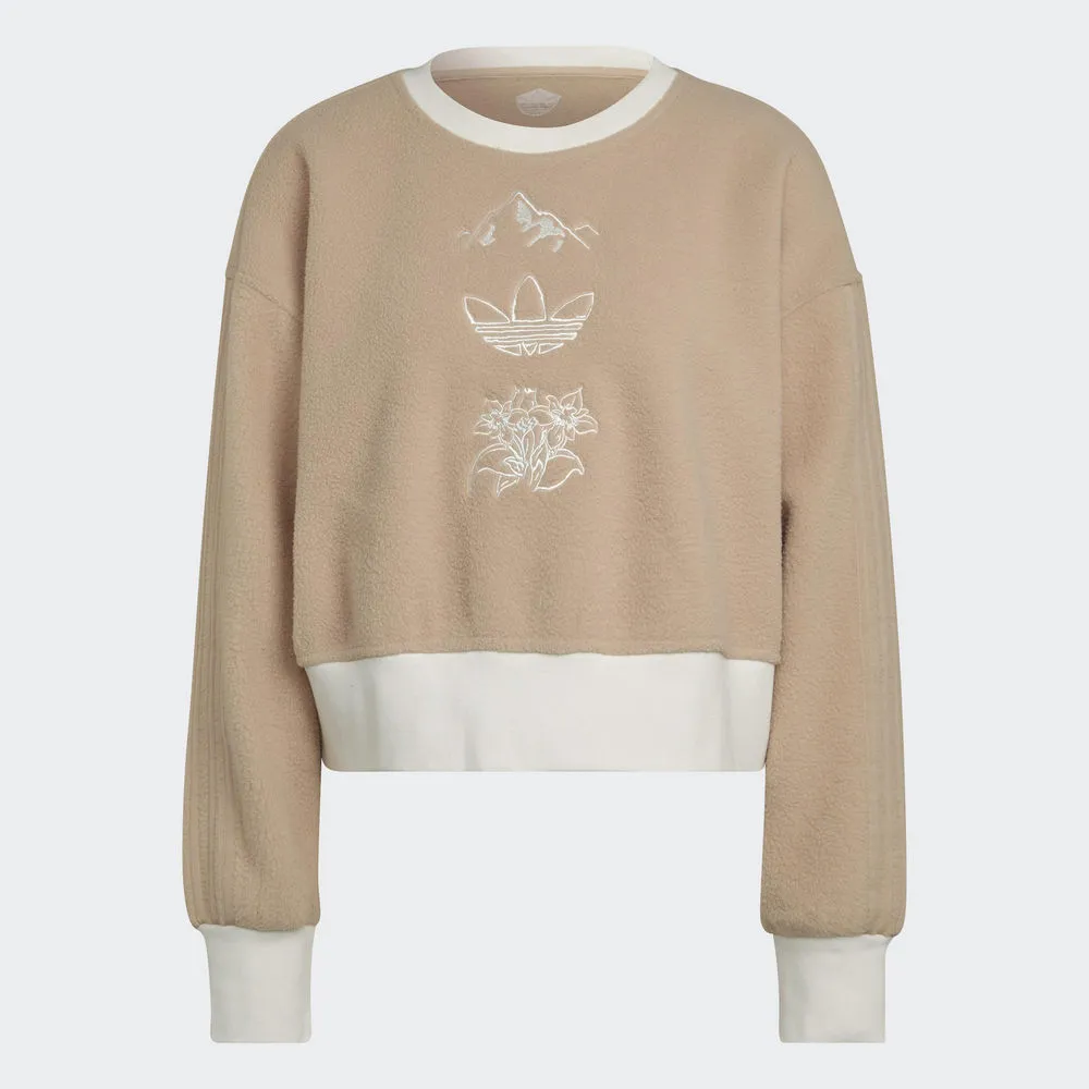 ADIDAS 圓領套頭衫 GRAPHIC SWEATER 女 HM1608 白色 歷史價格詳細信息