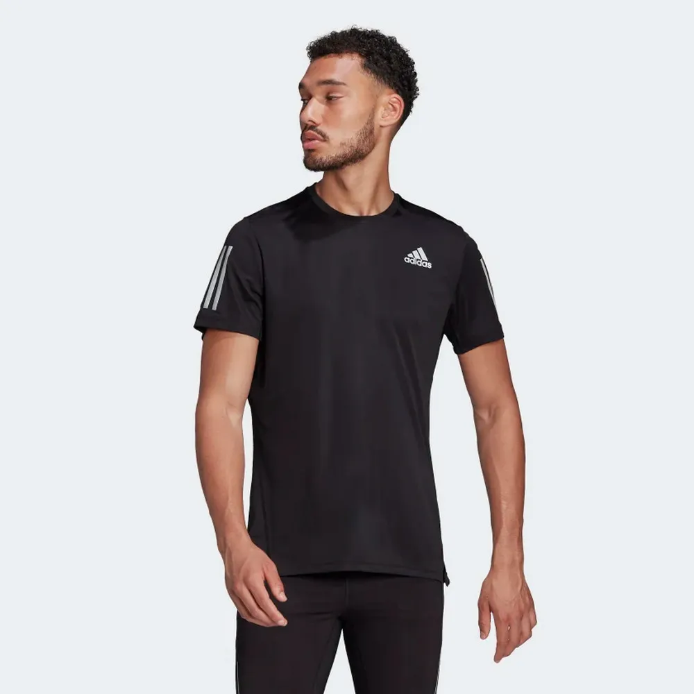 Adidas Own The Run Tee H58591 男 短袖 上衣 T恤 運動 跑步 亞洲版 反光 吸濕 黑 歷史價格詳細信息