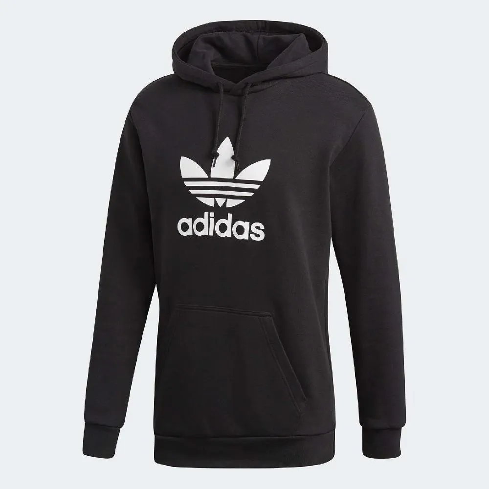 adidas 愛迪達 帽T Adicolor Hoodie 男款 長袖 連帽上衣 黑 白 三線 寬鬆 三葉草  HM1871 歷史價格詳細信息