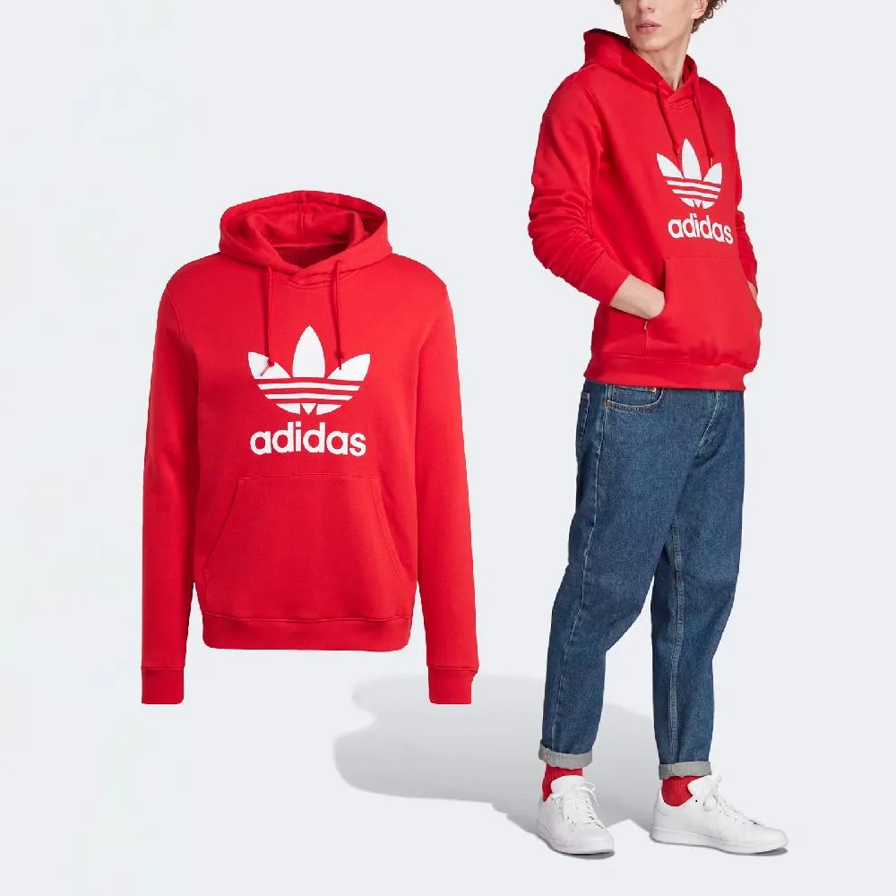 adidas 愛迪達 帽T Adicolor Hoodie 男款 長袖 連帽上衣 黑 白 三線 寬鬆 三葉草  HM1871 歷史價格詳細信息