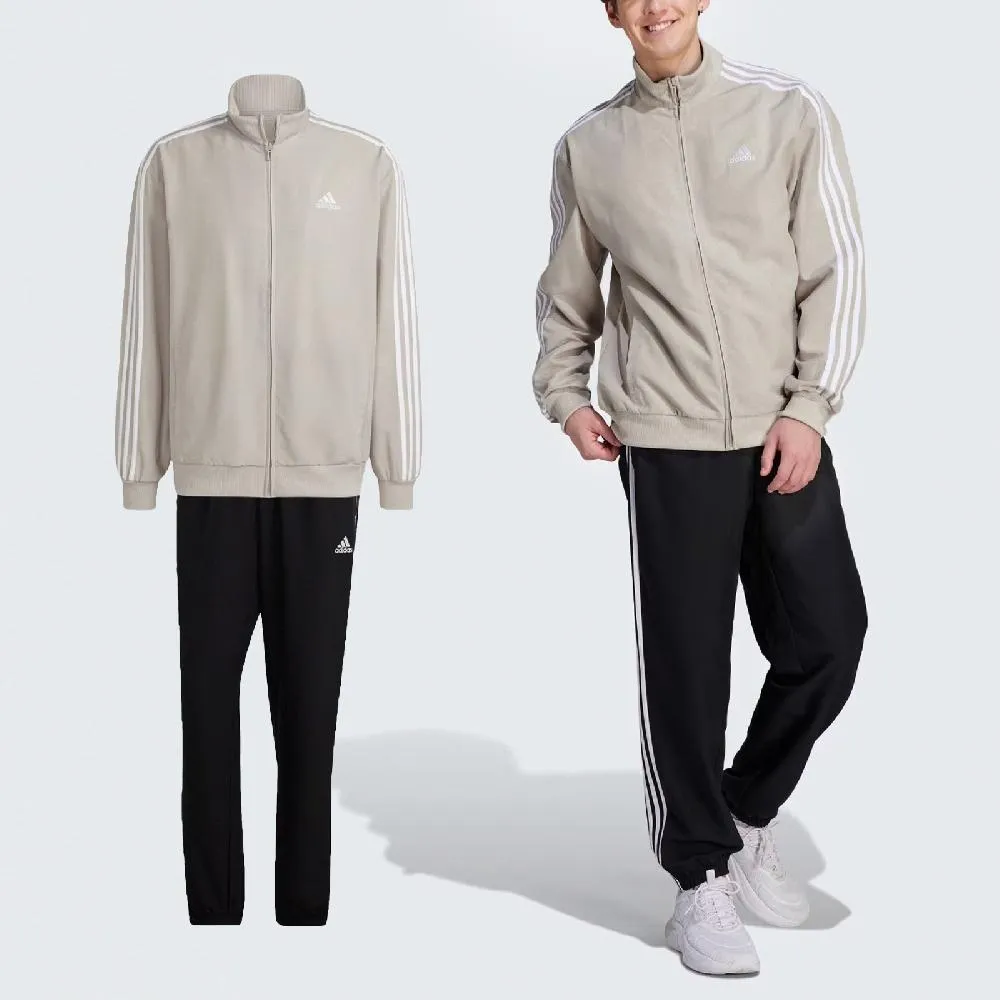 adidas 愛迪達 套裝 3S FT TT TS 男款 灰 黑 立領 外套 三條紋 長褲 運動套裝 IC6748 歷史價格詳細信息
