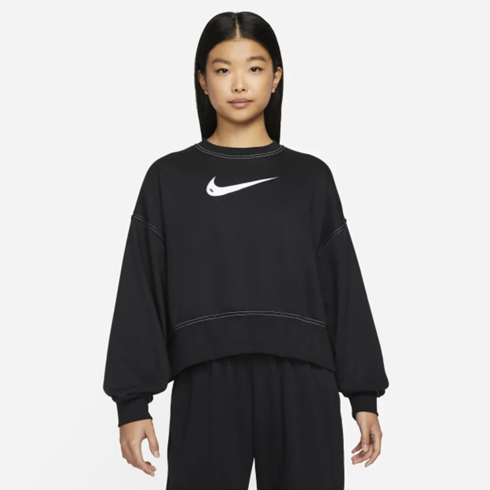 NIKE AS W NSW SWSH FLC SS CROP TOP 女短袖上衣 DM6745010 黑 歷史價格詳細信息