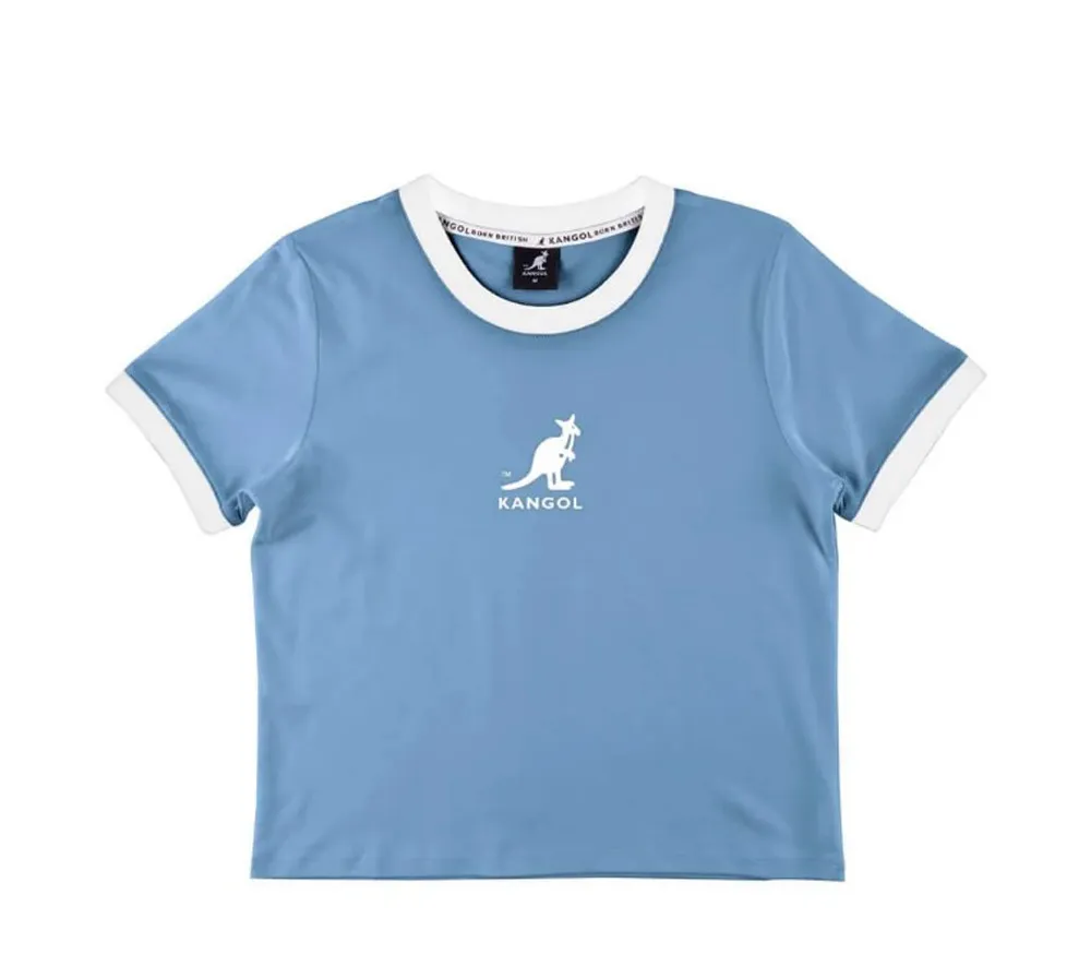 KANGOL 短T 白 水藍 寬版 棉 休閒 女 6222100100 歷史價格詳細信息