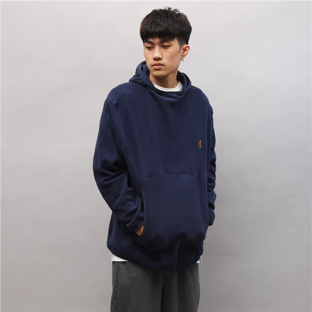 KANGOL 帽T 深藍 刺繡LOGO 拼接 連帽 拉鍊 情侶 男女 6055106880 歷史價格詳細信息