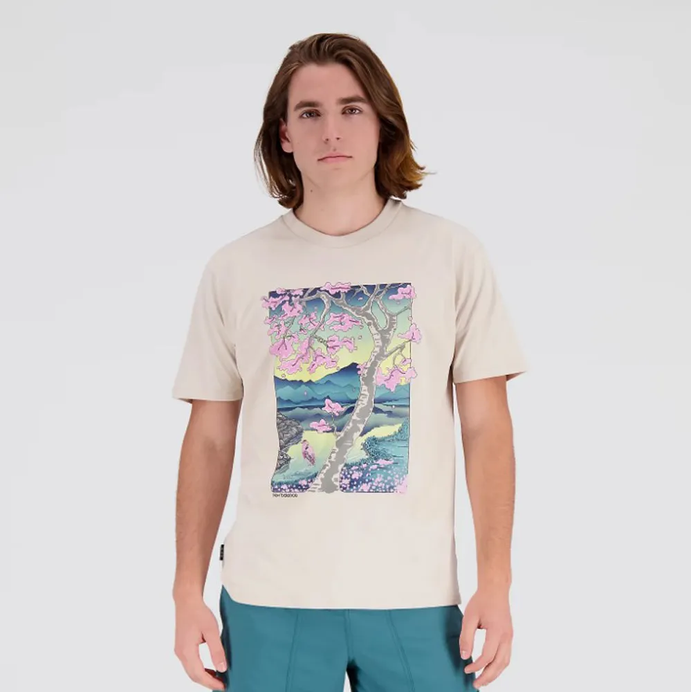 NEW BALANCE 短T 卡其 櫻花插畫 短袖 上衣 男 MT31512TWF 歷史價格詳細信息