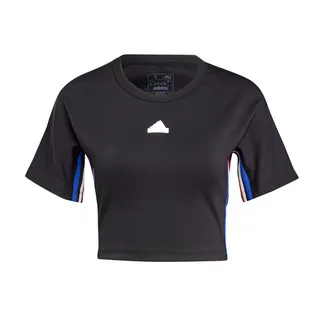 adidas 短袖上衣 短版 黑白 女款 V領 三葉草 三線 棉質 Crop Top  【ACS】 HC2040 歷史價格詳細信息