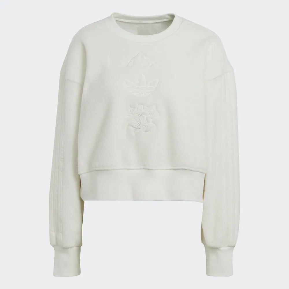 ADIDAS 圓領套頭衫 GRAPHIC SWEATER 女 HM1608 白色 歷史價格詳細信息