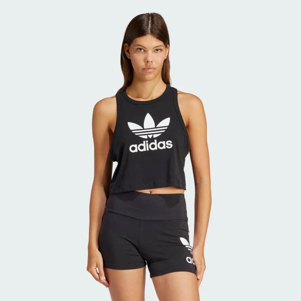 ADIDAS TREFOIL TANK 女背心上衣 CE5578 黑 歷史價格詳細信息