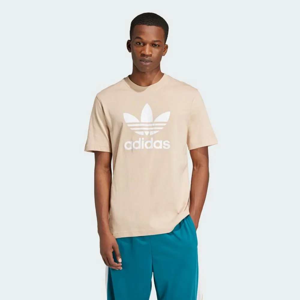 Adidas Trefoil T-Shirt IZ2351 男 短袖 上衣 T恤 運動 經典 三葉草 百搭 米 歷史價格詳細信息