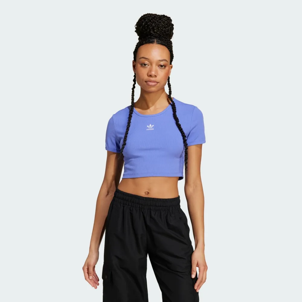ADIDAS 女 RIB TEE 短袖上衣 合身 簡約 短版 - IJ5415 歷史價格詳細信息