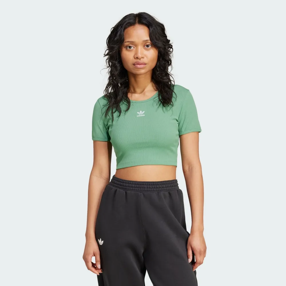 ADIDAS 女 RIB TEE 短袖上衣 合身 簡約 短版 - IJ5415 歷史價格詳細信息