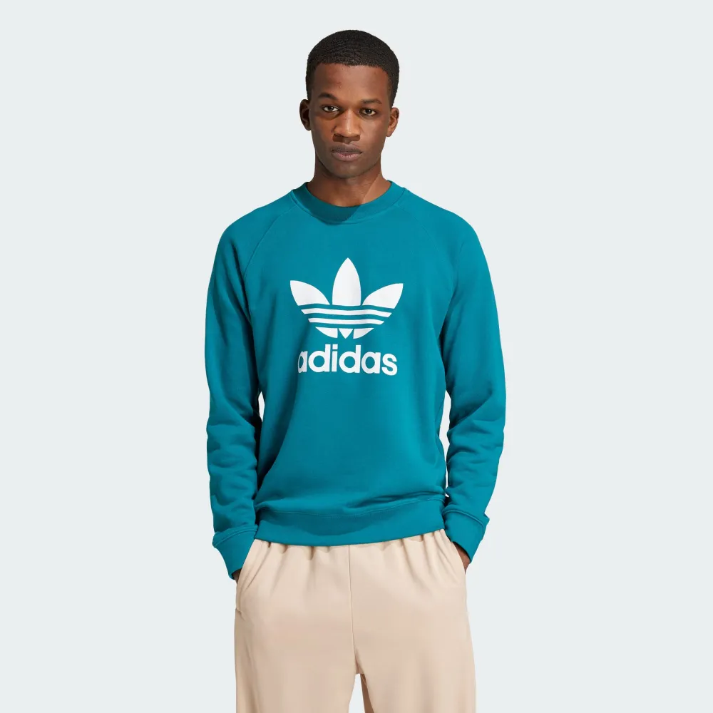 Adidas Trefoil Crew [IZ2357] 男 長袖 上衣 衛衣 運動 經典 三葉草 休閒 棉質 棕 歷史價格詳細信息