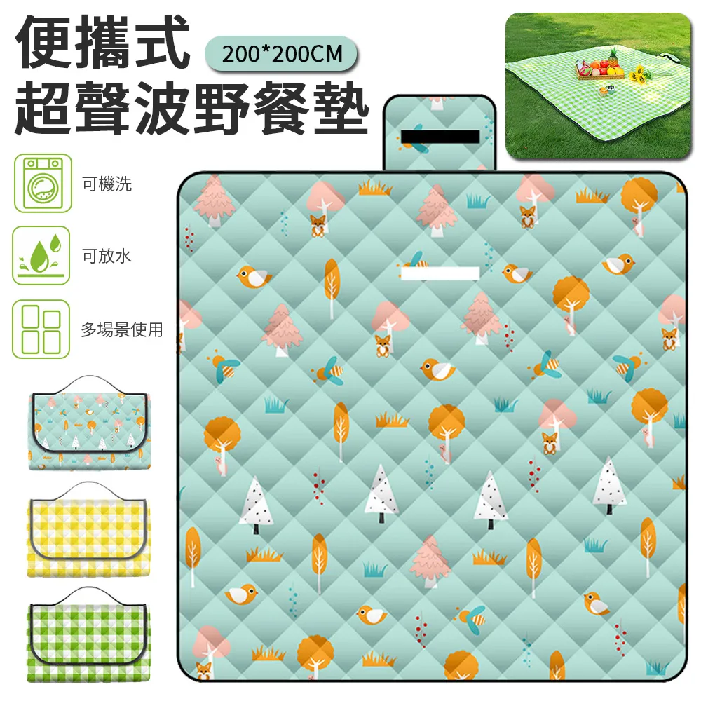 野餐墊超聲波野餐墊防潮墊加厚可機洗便攜戶外地墊露營野炊帳篷郊游坐墊防潮墊 歷史價格詳細信息