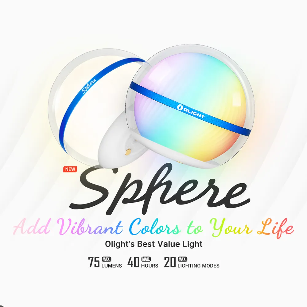 Olight Sphere(雪花版) 75流明 水晶炫彩球燈  無級調光  360 度球體照明 多種燈光效果 磁吸 歷史價格詳細信息