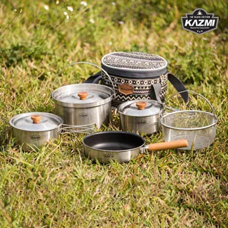【KAZMI】三層304高級不鏽鋼鍋具組(XL)/4-5人多功能鍋具組 -早點名露營生活館 歷史價格詳細信息