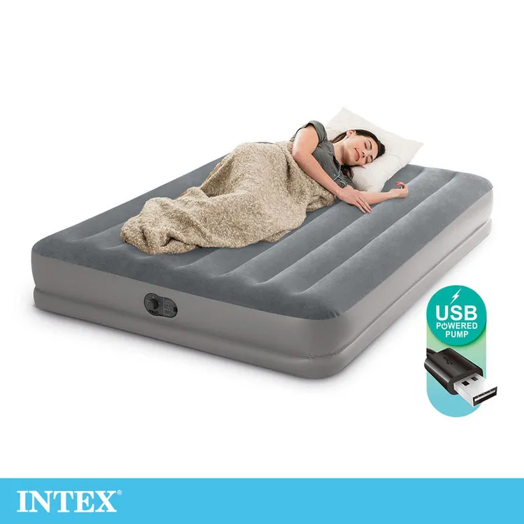 INTEX 雙人野營充氣床墊-寬127cm (灰藍色) (67999) 歷史價格詳細信息