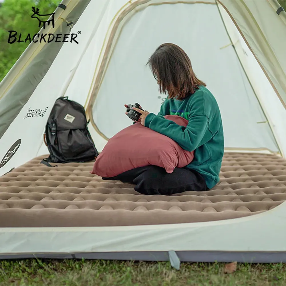 【黑鹿】植絨充氣床  旅行床 床墊 台灣現貨 充氣床墊 充氣床墊 氣墊床 專利強韌耐用 露營氣墊 歷史價格詳細信息