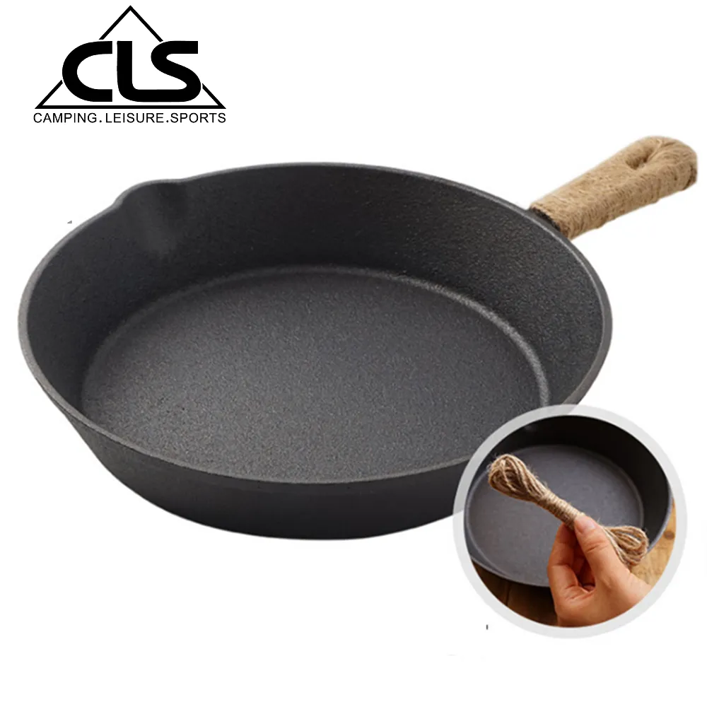 CLS 鑄鐵煎鍋 平底煎鍋 野炊鍋具 戶外露營 送麻繩 26cm 歷史價格詳細信息