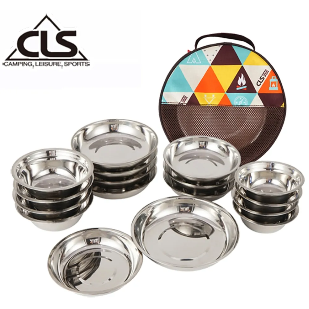 CLS 戶外野營不銹鋼餐盤16件組 露營野餐盤 附收納袋 歷史價格詳細信息