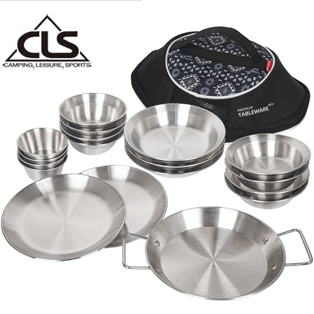 CLS 戶外野營不銹鋼餐盤16件組 露營野餐盤 附收納袋 歷史價格詳細信息