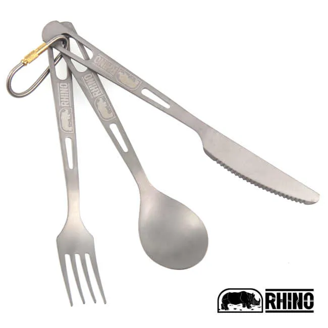 【RHINO 犀牛 鈦合金刀叉匙(3合1)組合】KT-23/登山/露營/ 個人隨身餐具 歷史價格詳細信息