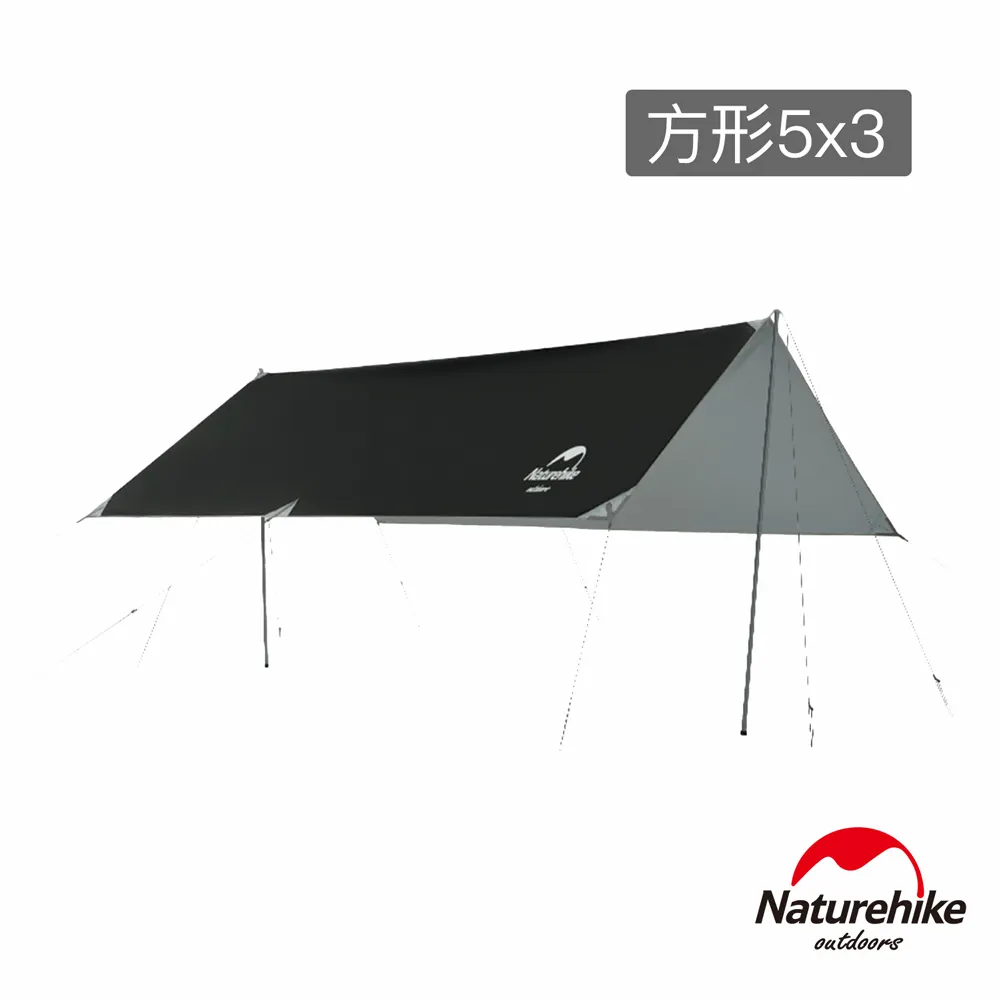 Naturehike 硬山150D鈦黑膠防水遮陽天幕 附帳桿 方形5X3/六邊形  TM006 現貨 廠商直送 歷史價格詳細信息