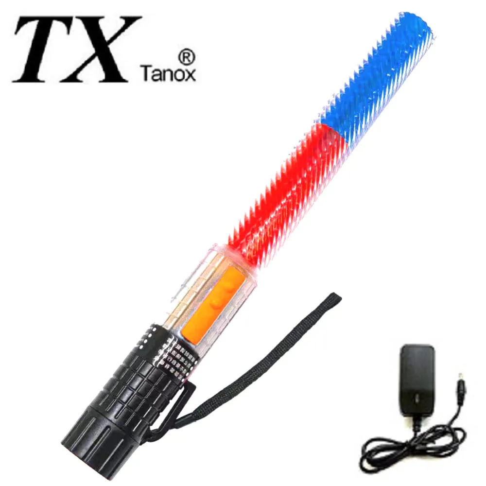 充電式紅藍爆閃LED交通指揮棒  警示燈-帶哨子 歷史價格詳細信息