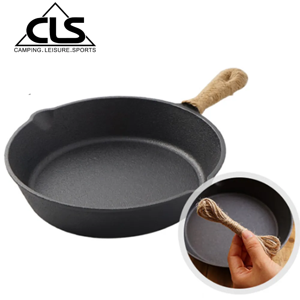 CLS 鑄鐵煎鍋 平底煎鍋 野炊鍋具 戶外露營 送麻繩 26cm 歷史價格詳細信息